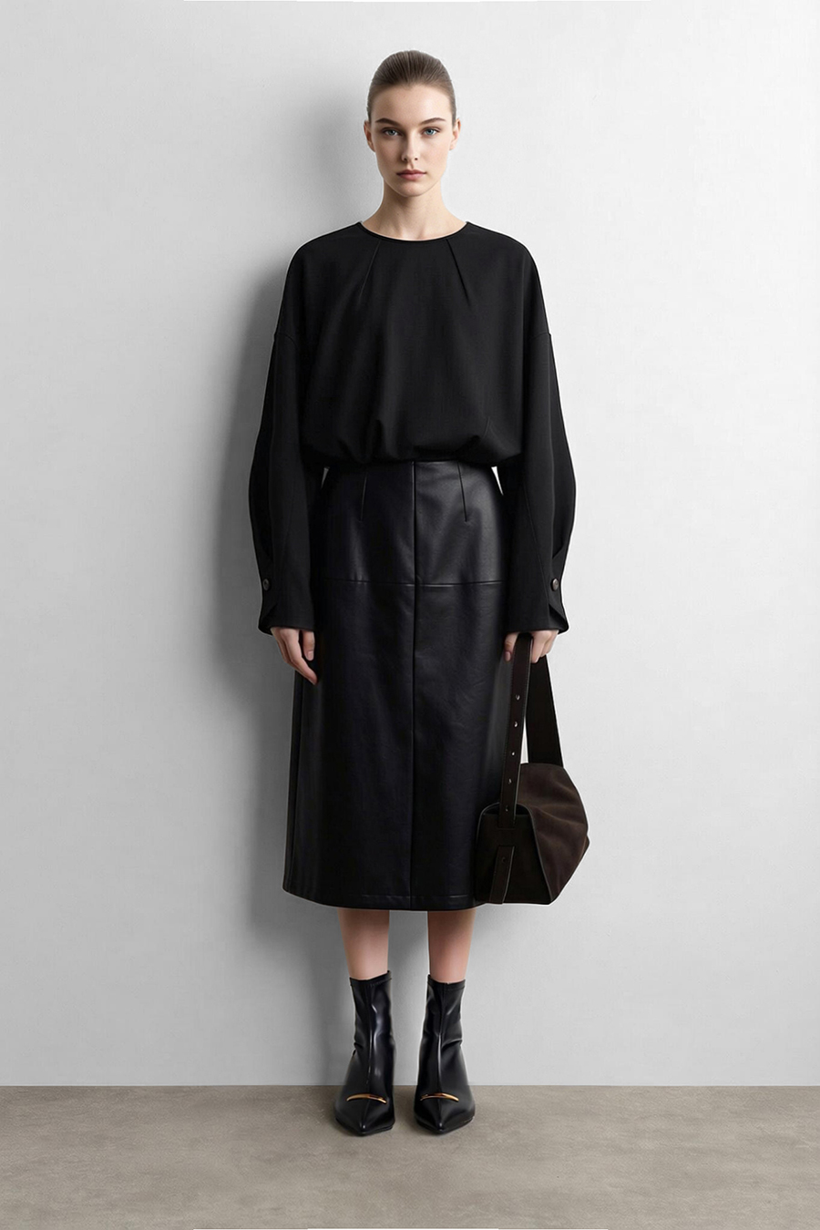 Cocoon Shape Air Layer Sweatshirt | AMII