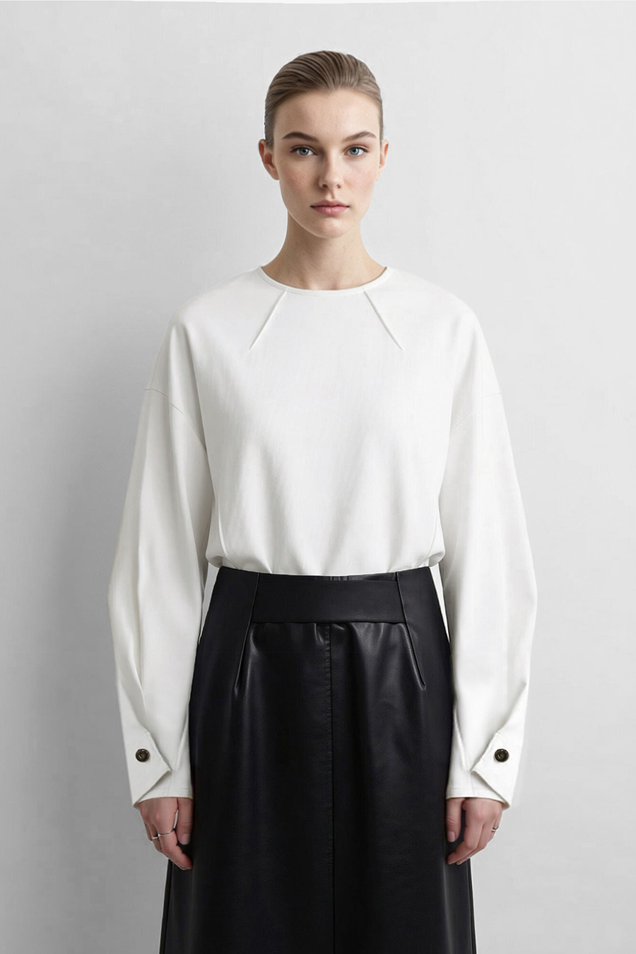 Cocoon Shape Air Layer Sweatshirt | AMII