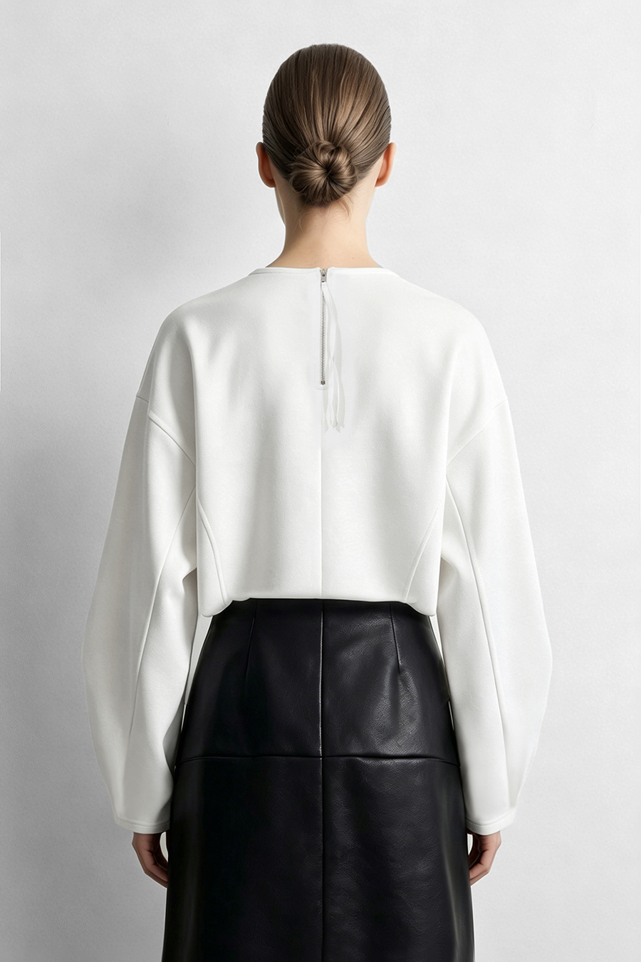 Cocoon Shape Air Layer Sweatshirt | AMII