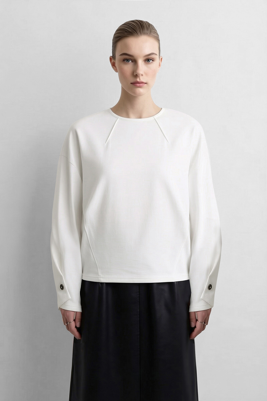 Cocoon Shape Air Layer Sweatshirt | AMII