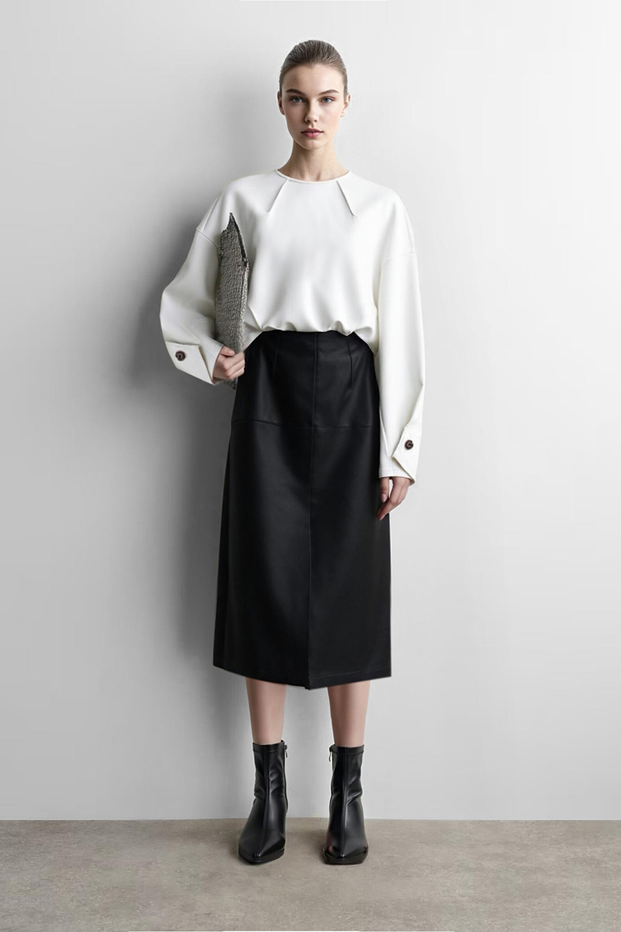 Cocoon Shape Air Layer Sweatshirt | AMII