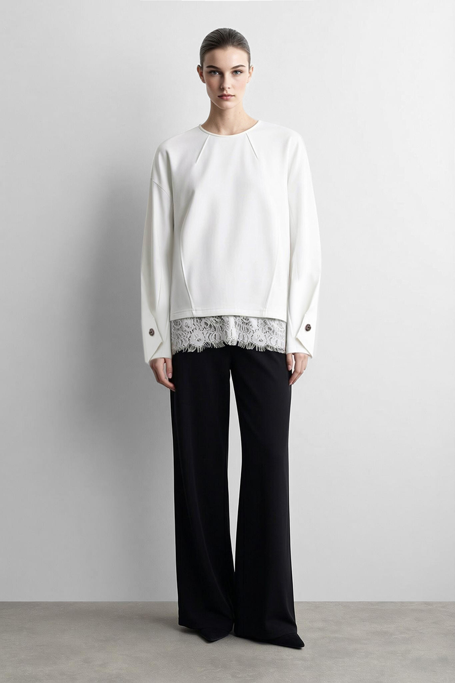 Cocoon Shape Air Layer Sweatshirt | AMII