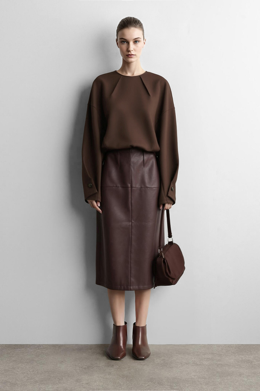 Cocoon Shape Air Layer Sweatshirt | AMII