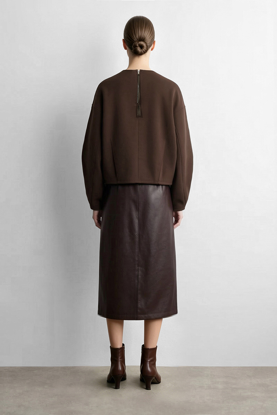 Cocoon Shape Air Layer Sweatshirt | AMII