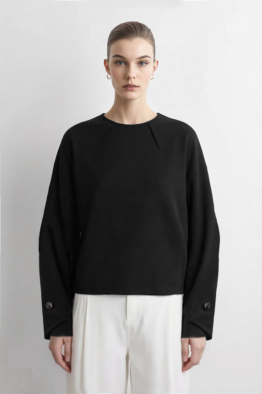 Cocoon Shape Air Layer Sweatshirt | AMII