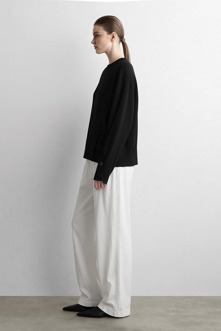 Cocoon Shape Air Layer Sweatshirt | AMII