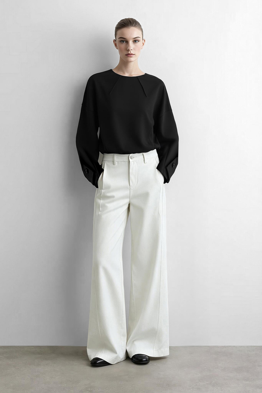 Cocoon Shape Air Layer Sweatshirt | AMII