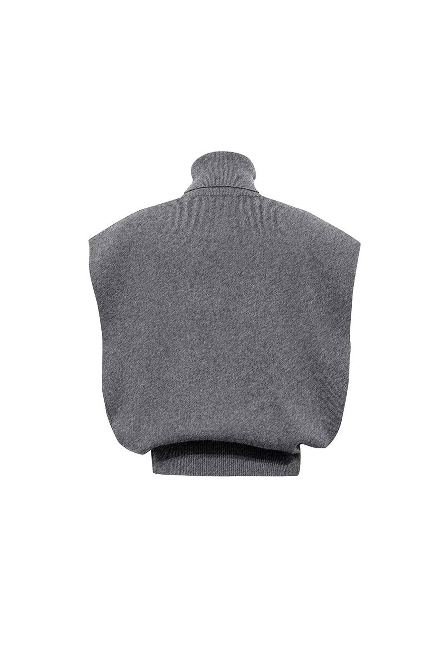 Turtleneck Wide Shoulder Cap Sleeve Knit Vest | AMII