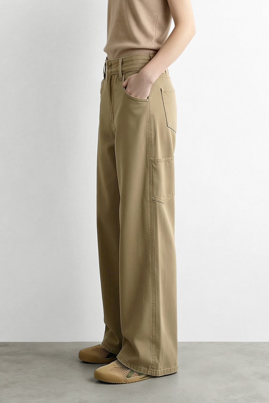 100% Cotton Wide Leg Jeans | AMII