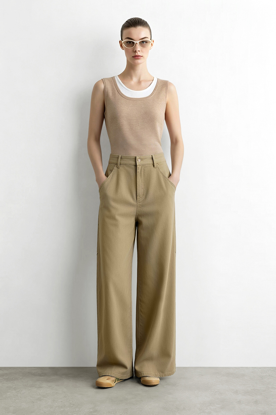 100% Cotton Wide Leg Jeans | AMII