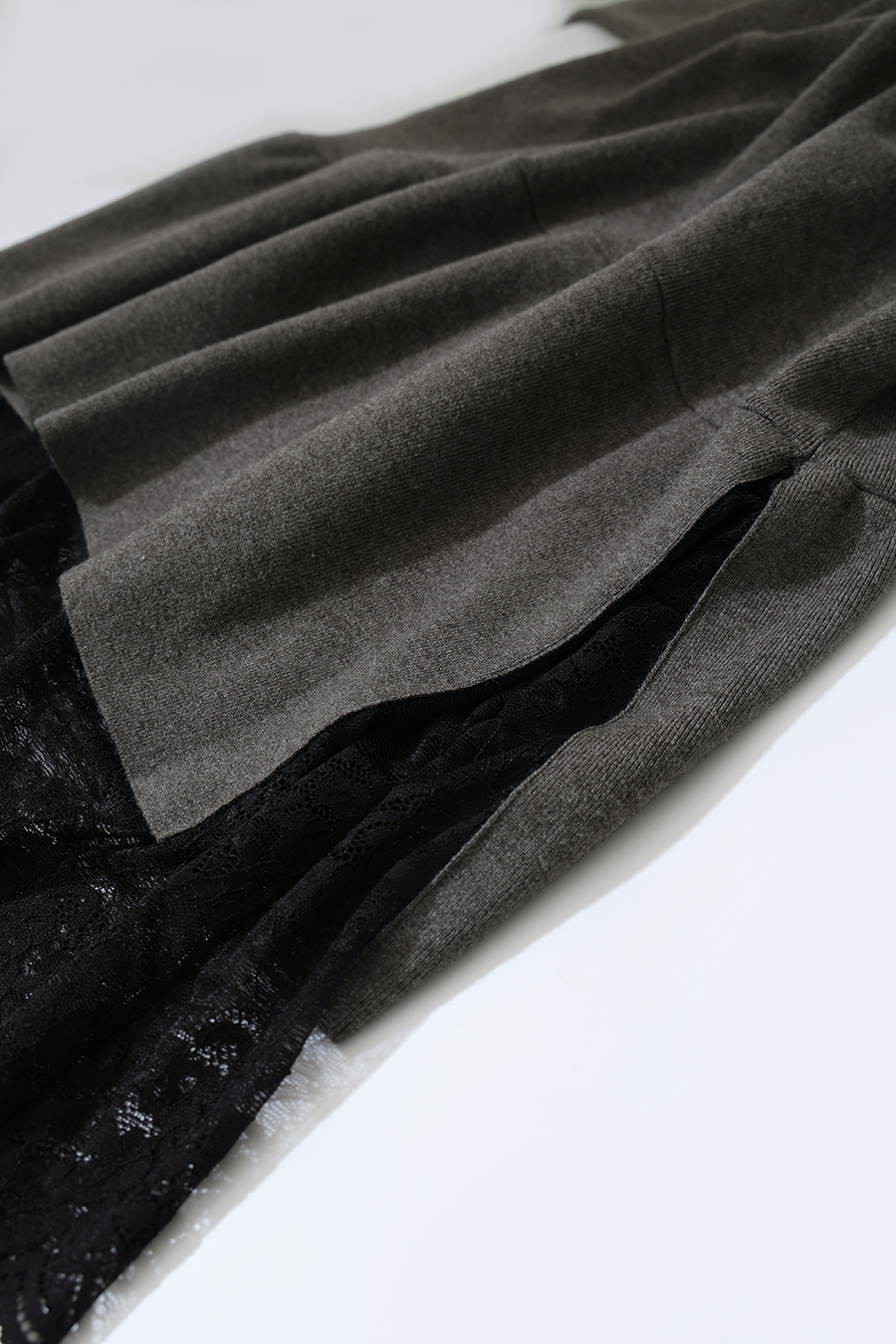 Lace Panel Knit Dress|AMII