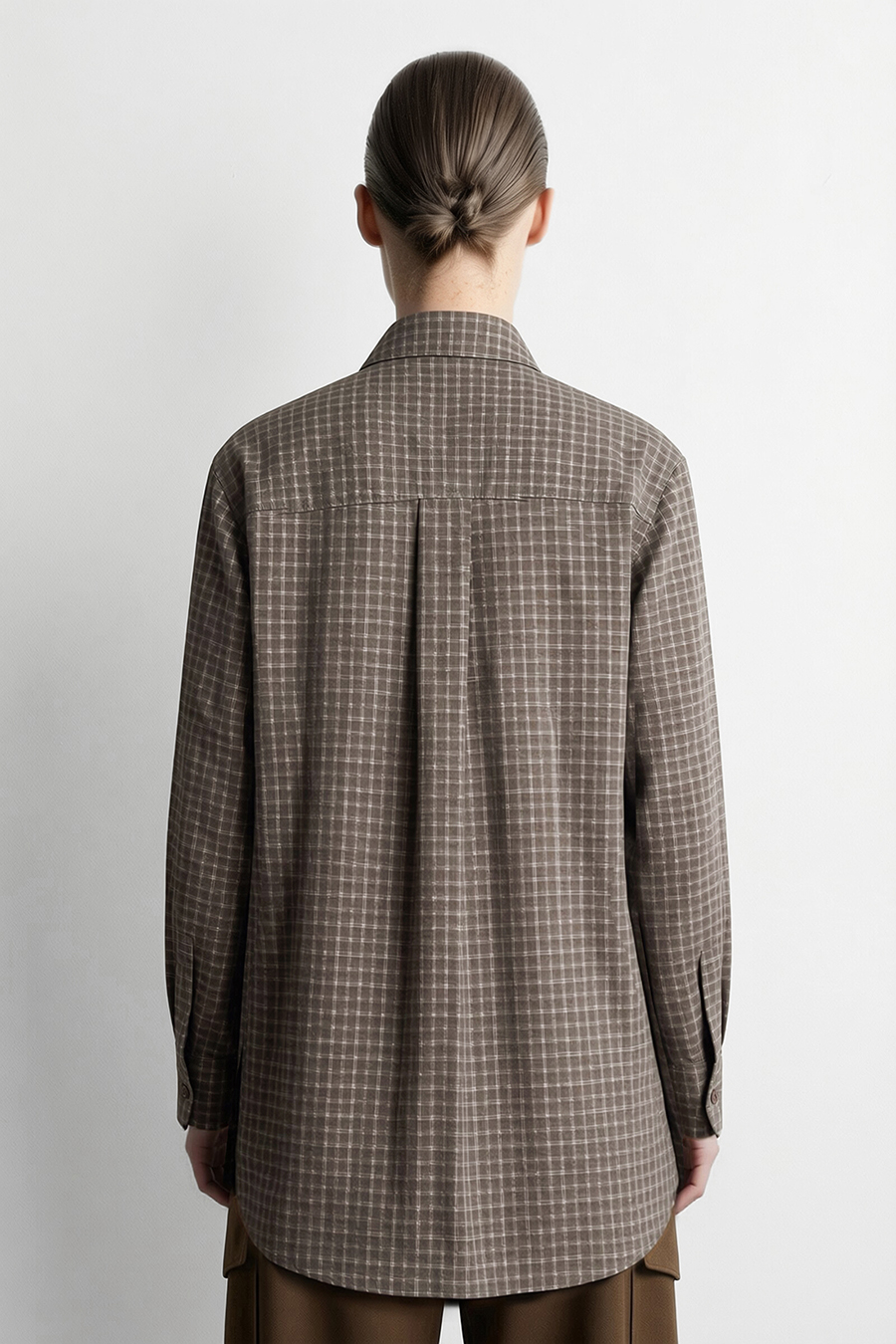 Plaid Shirt with Detachable Sash | AMII