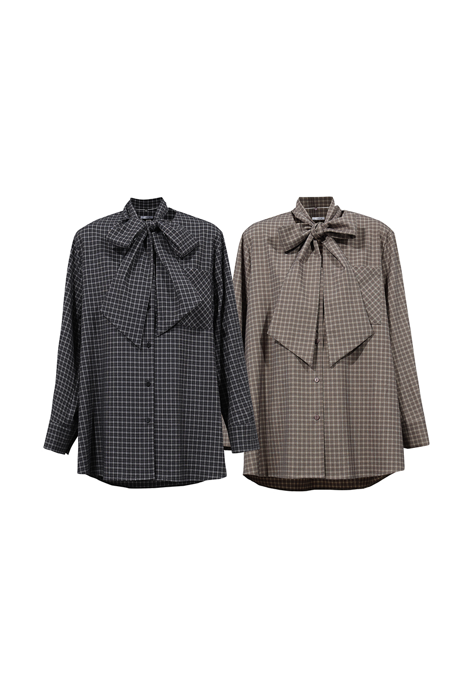 Plaid Shirt with Detachable Sash | AMII