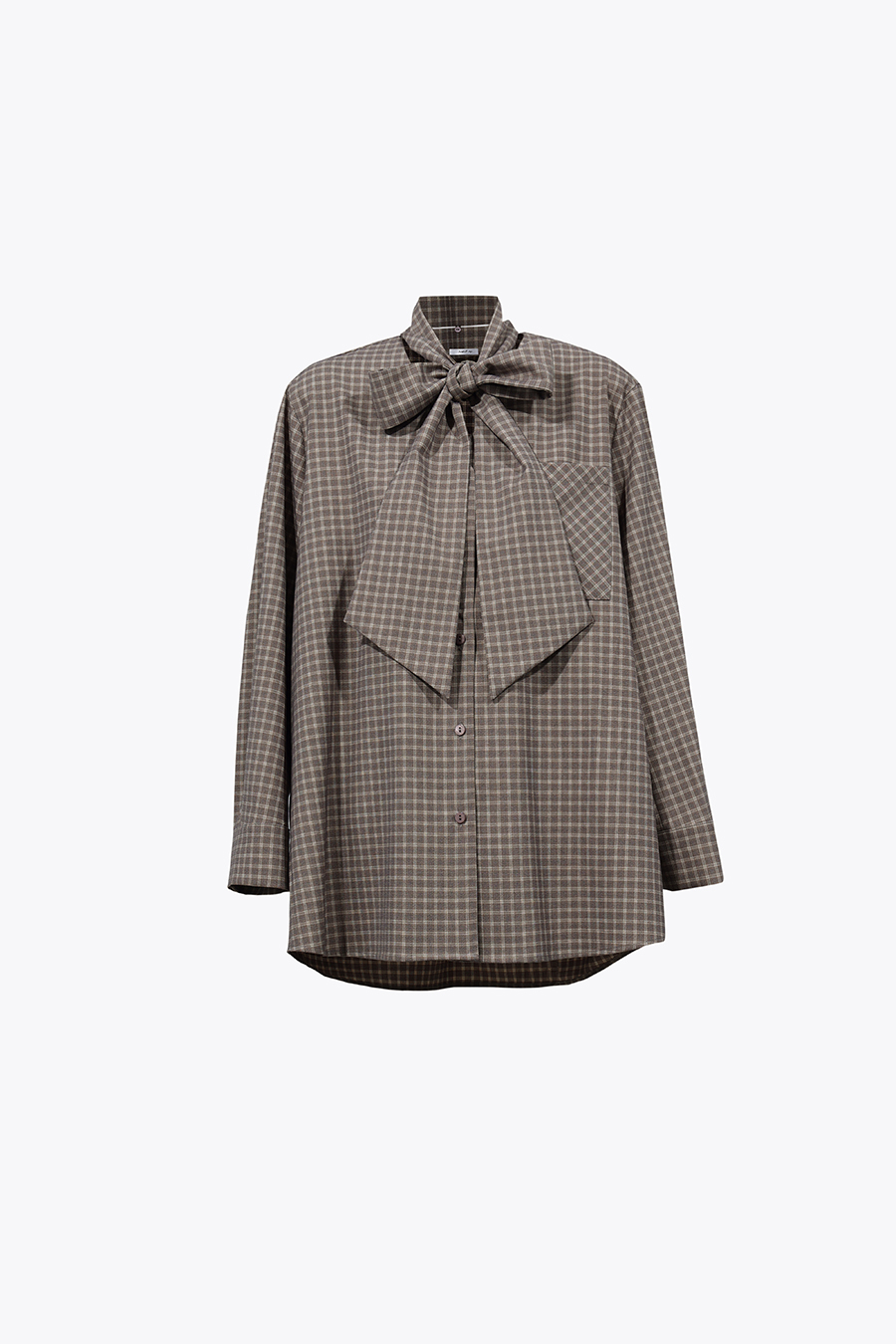 Plaid Shirt with Detachable Sash | AMII