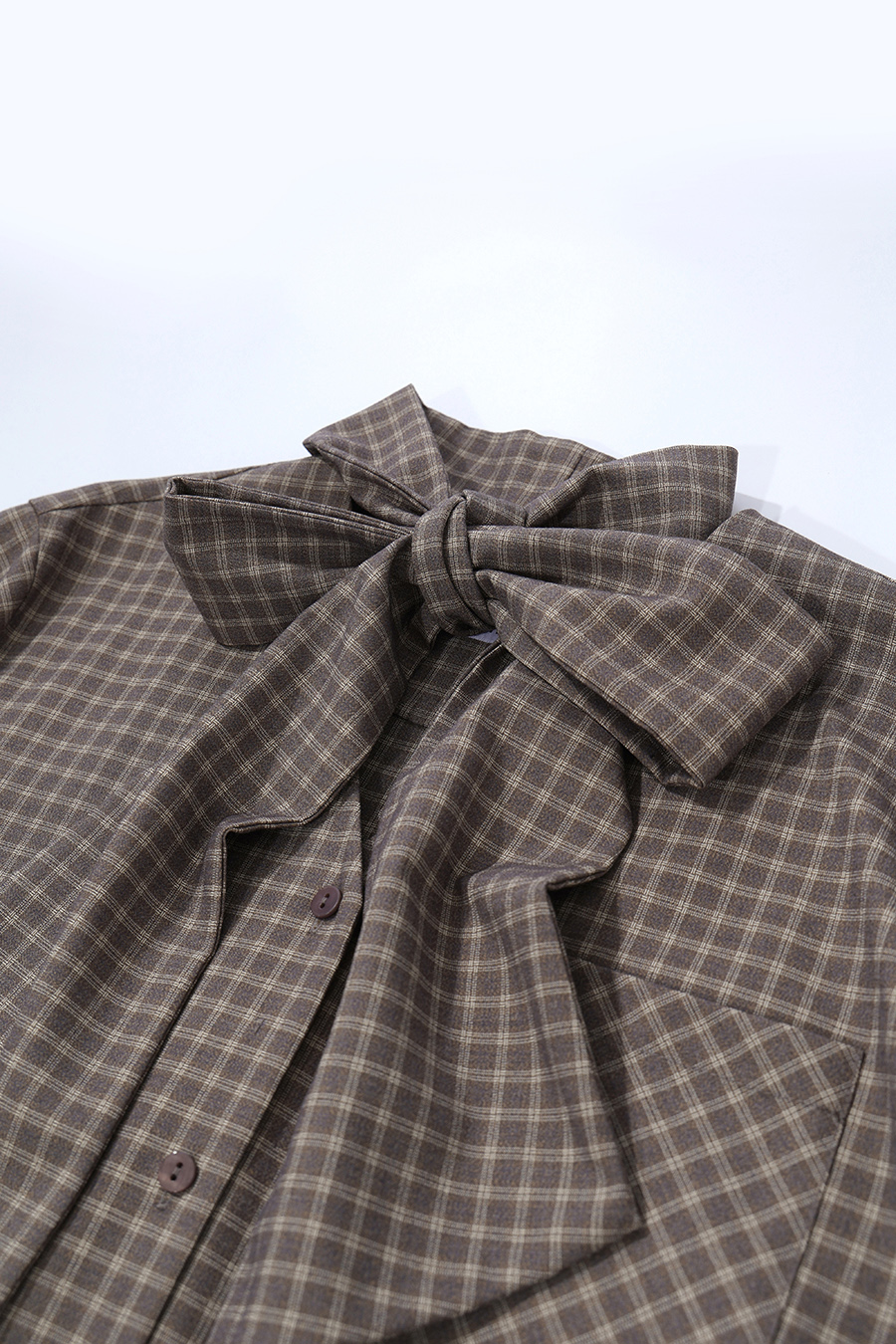 Plaid Shirt with Detachable Sash | AMII