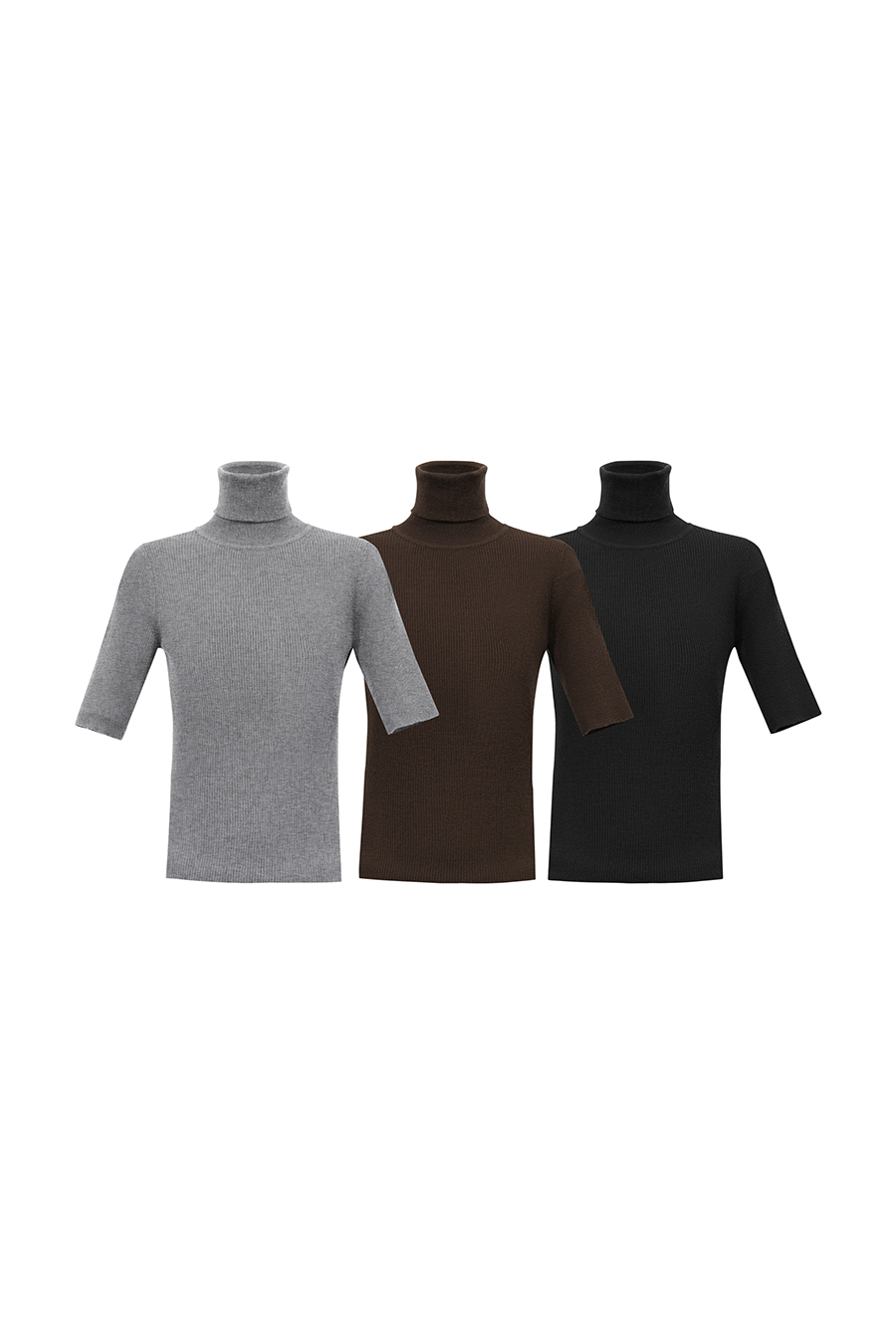 Mock Neck Elbow Sleeve Knit Top | AMII
