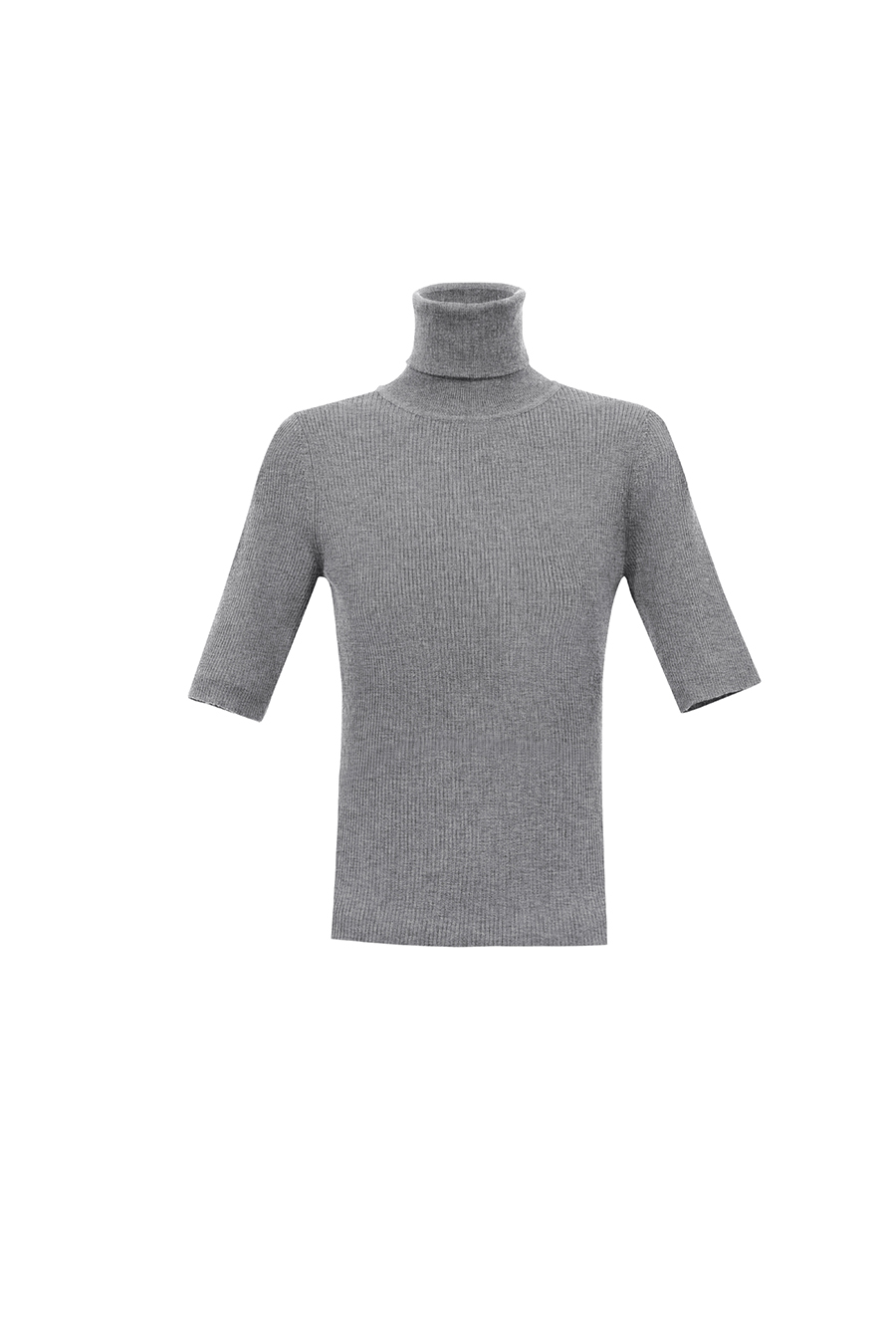 Mock Neck Elbow Sleeve Knit Top | AMII