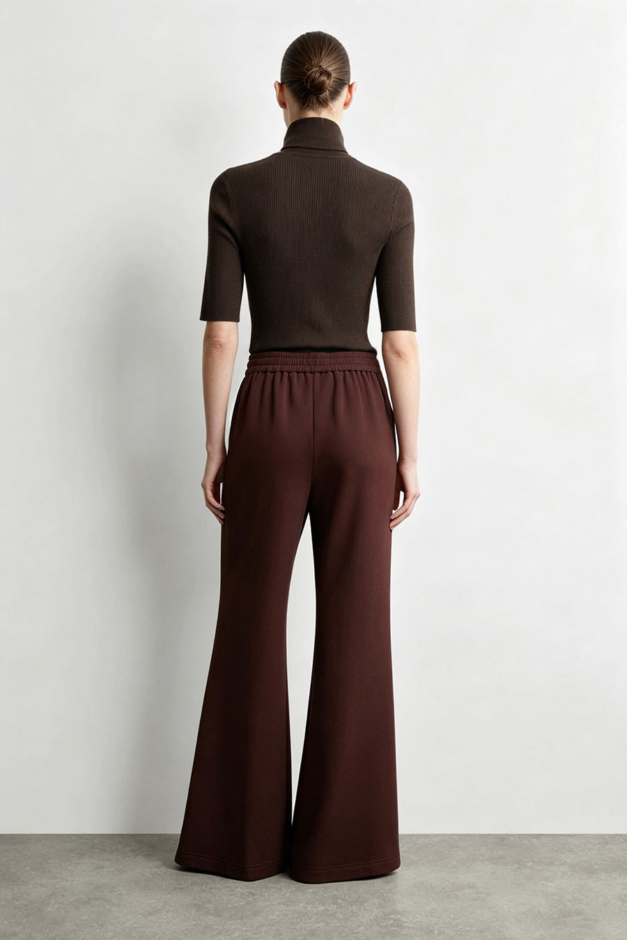 Mock Neck Elbow Sleeve Knit Top | AMII