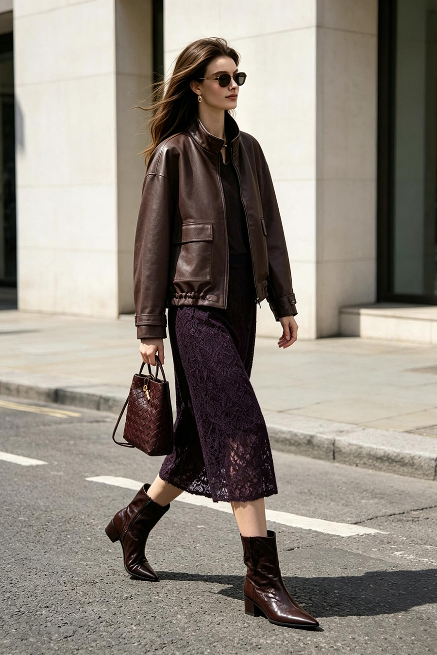 Velvet & Lace Panel Skirt | AMII