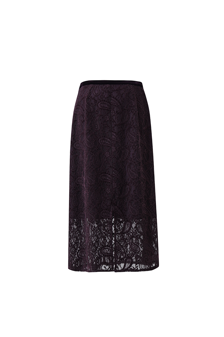 Velvet & Lace Panel Skirt | AMII