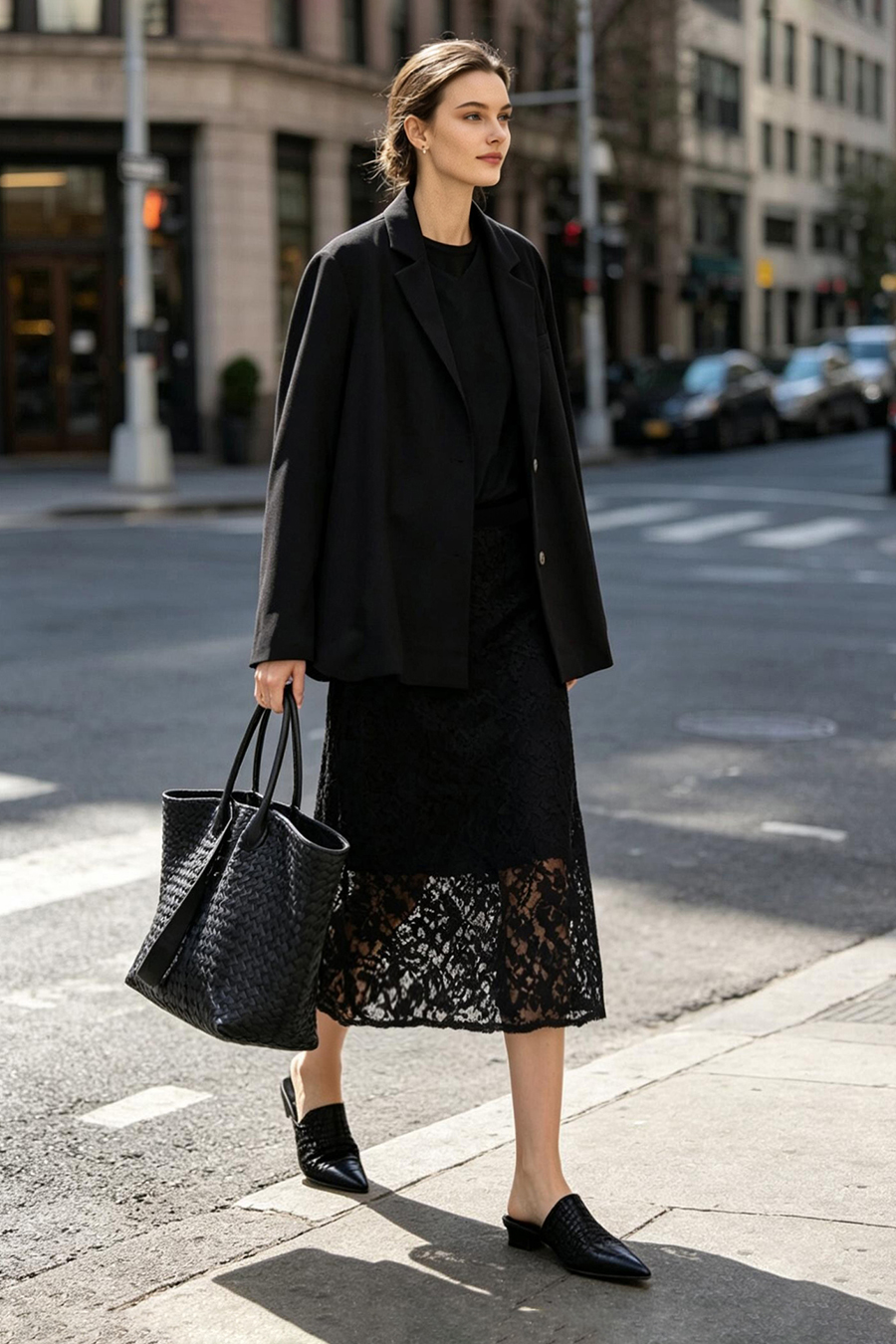 Velvet & Lace Panel Skirt | AMII
