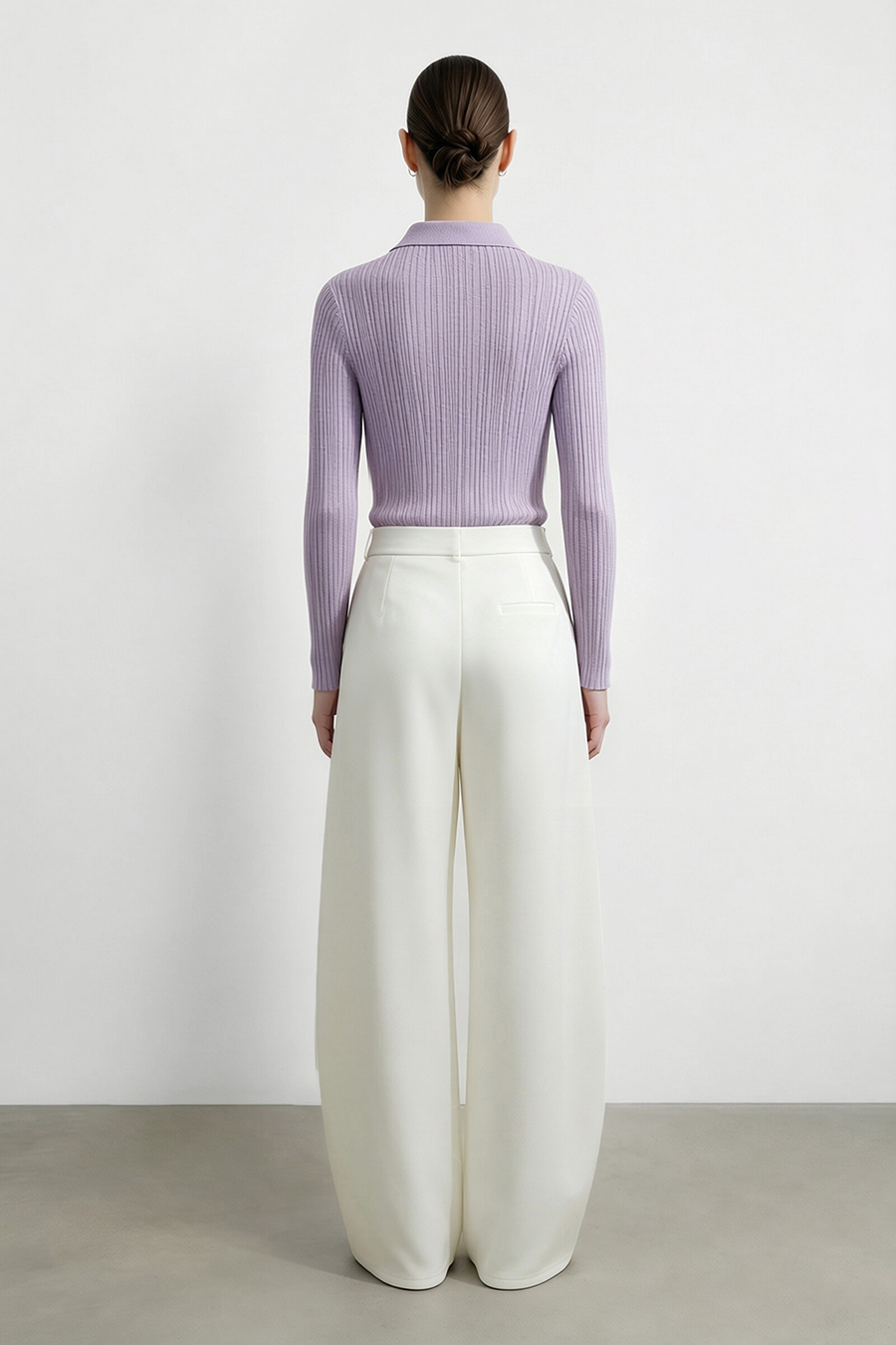 Lapel Lurex Knit Sweater | AMII