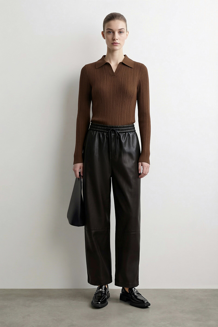 Lapel Lurex Knit Sweater | AMII