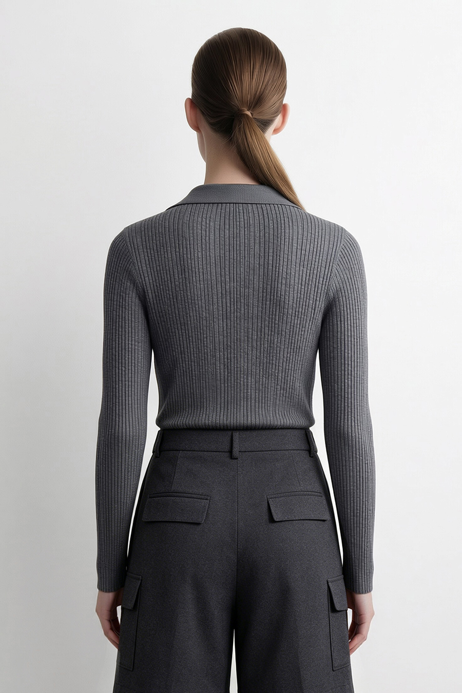 Lapel Lurex Knit Sweater | AMII