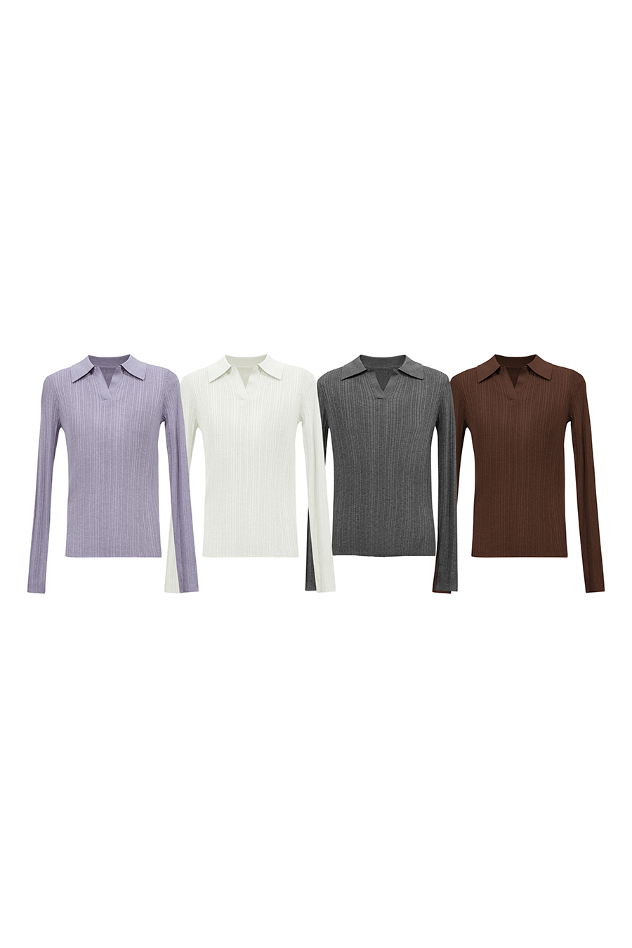 Lapel Lurex Knit Sweater | AMII