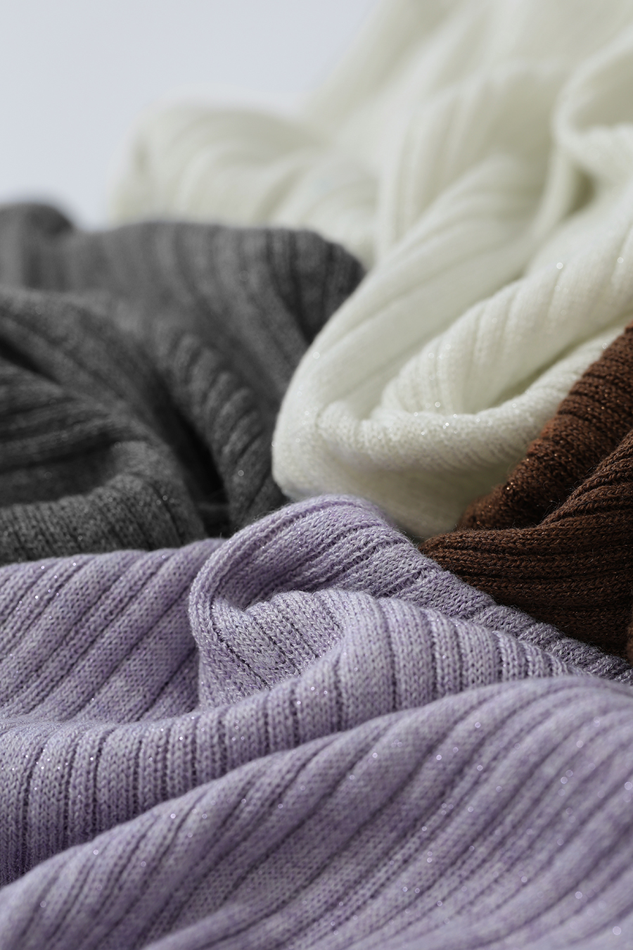 Lapel Lurex Knit Sweater | AMII