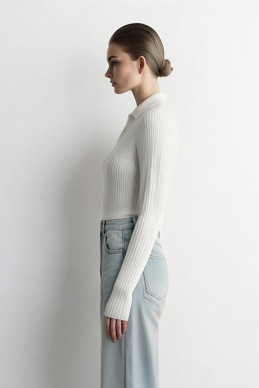 Lapel Lurex Knit Sweater | AMII