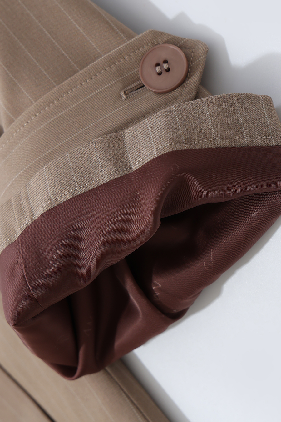 Striped Trench Coat with Belt|AMII