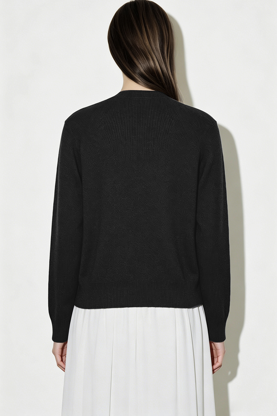V-Neck Ribbon Knit Cardigan | AMII