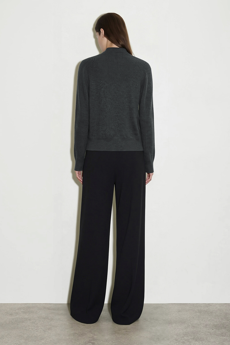 V-Neck Ribbon Knit Cardigan | AMII