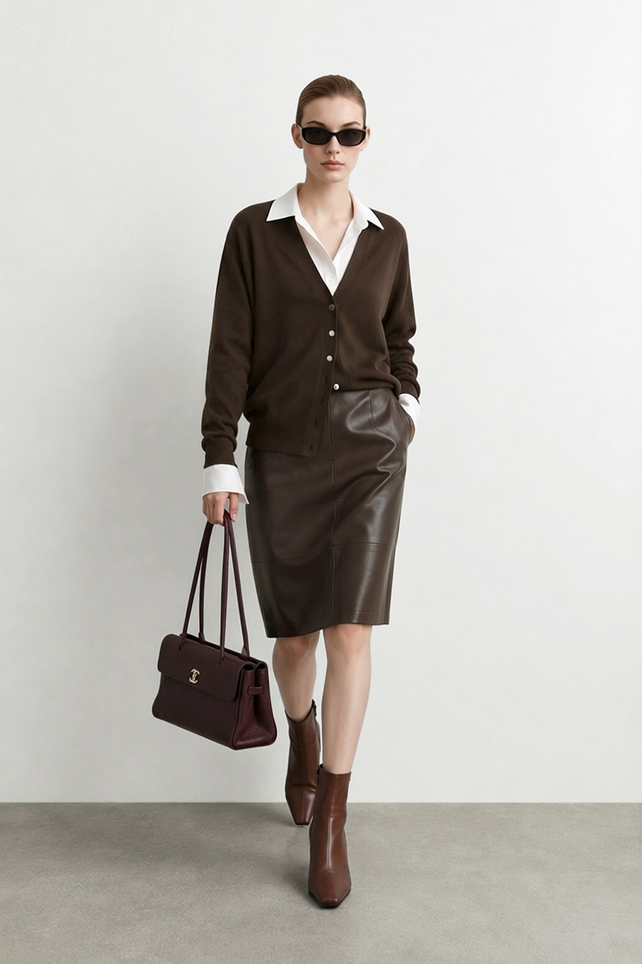 Versatile V-Neck Knit Cardigan | AMII