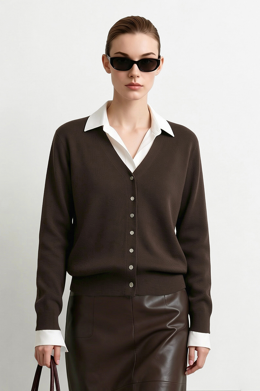 Versatile V-Neck Knit Cardigan | AMII