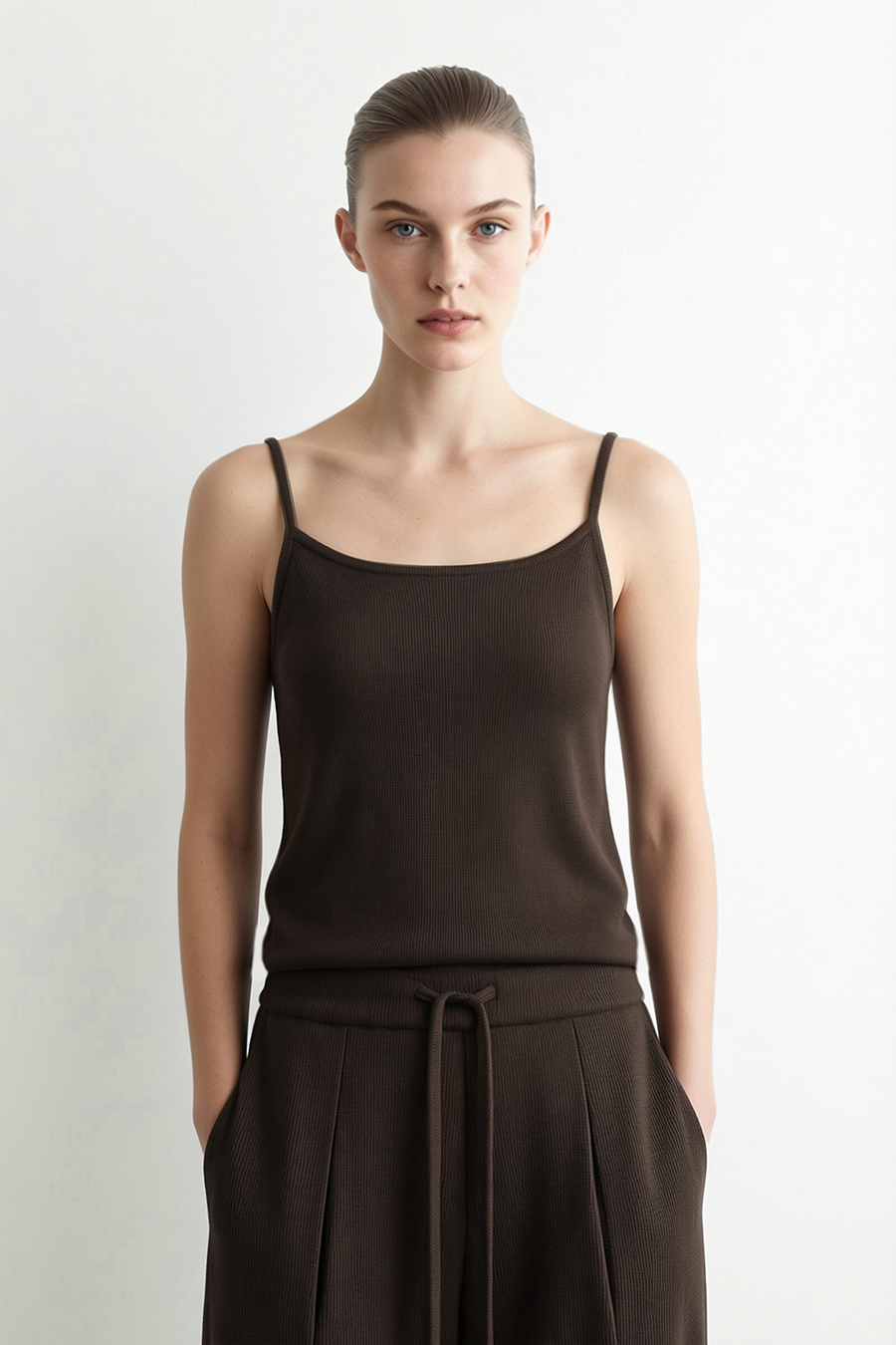 Versatile Rib V-Neck Knit Camisole | AMII