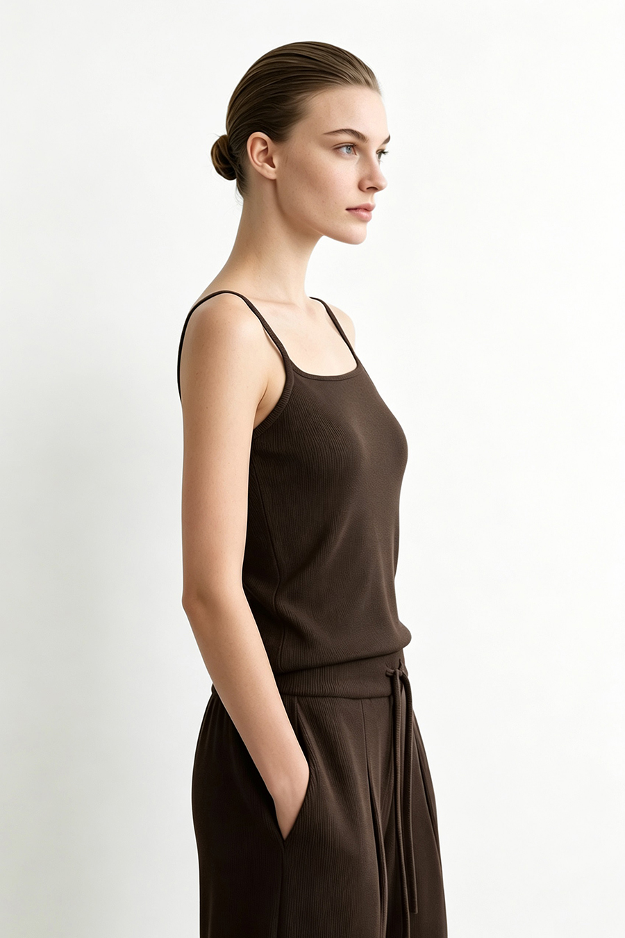 Versatile Rib V-Neck Knit Camisole | AMII