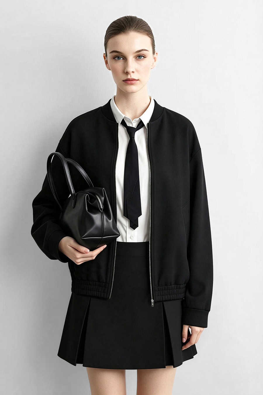 Baseball Collar Zip-Up Jacket|AMII