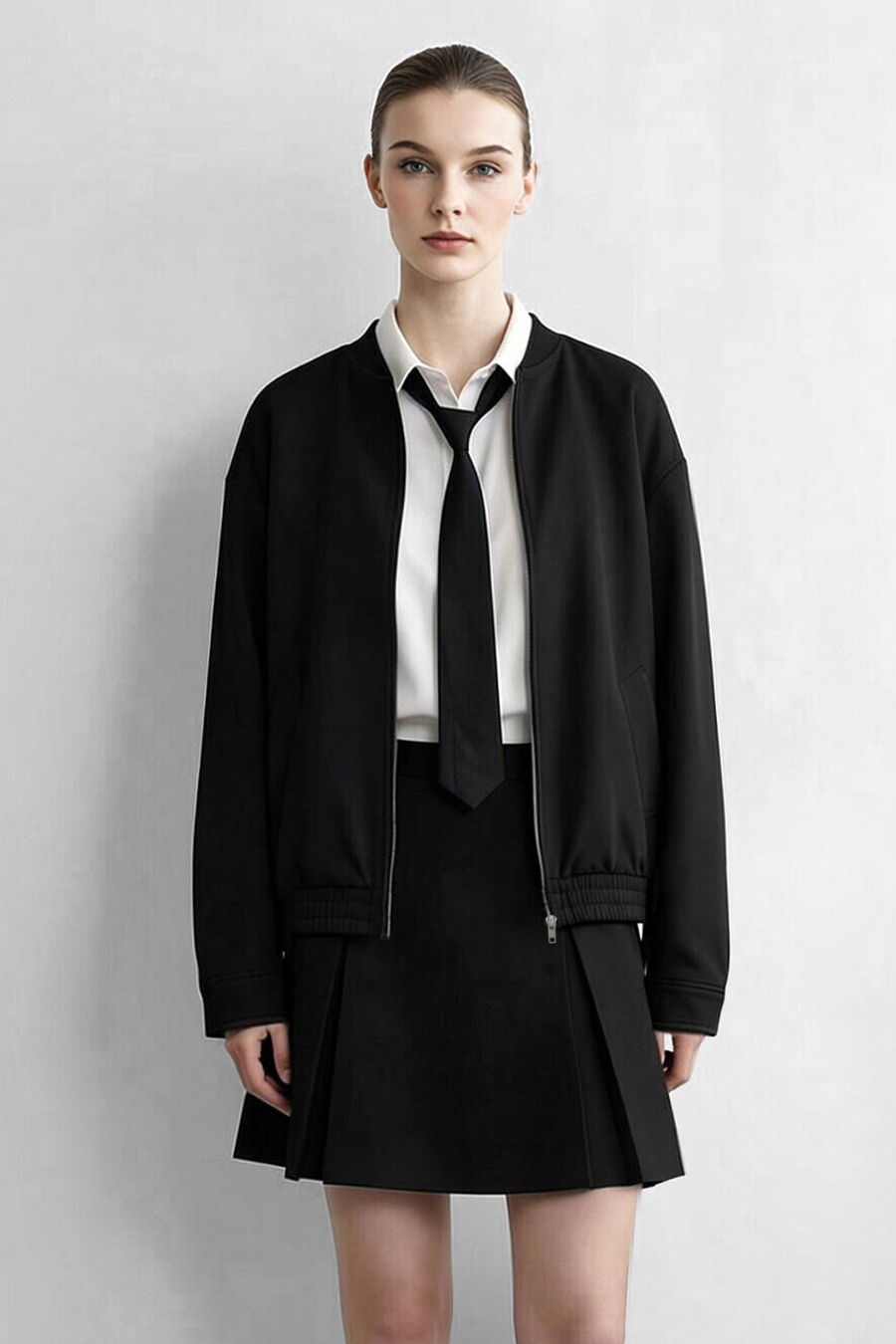 Baseball Collar Zip-Up Jacket|AMII