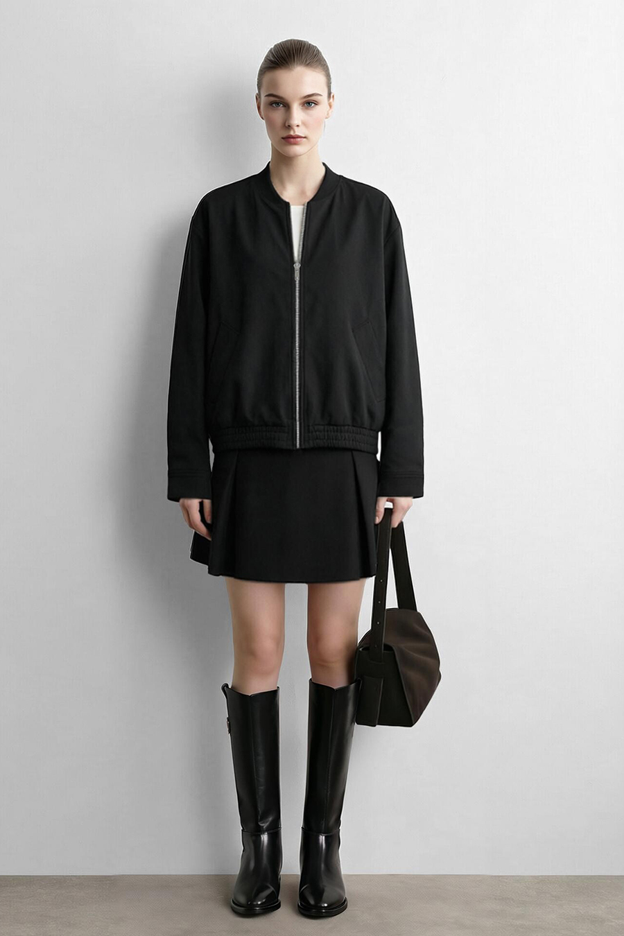 Baseball Collar Zip-Up Jacket|AMII