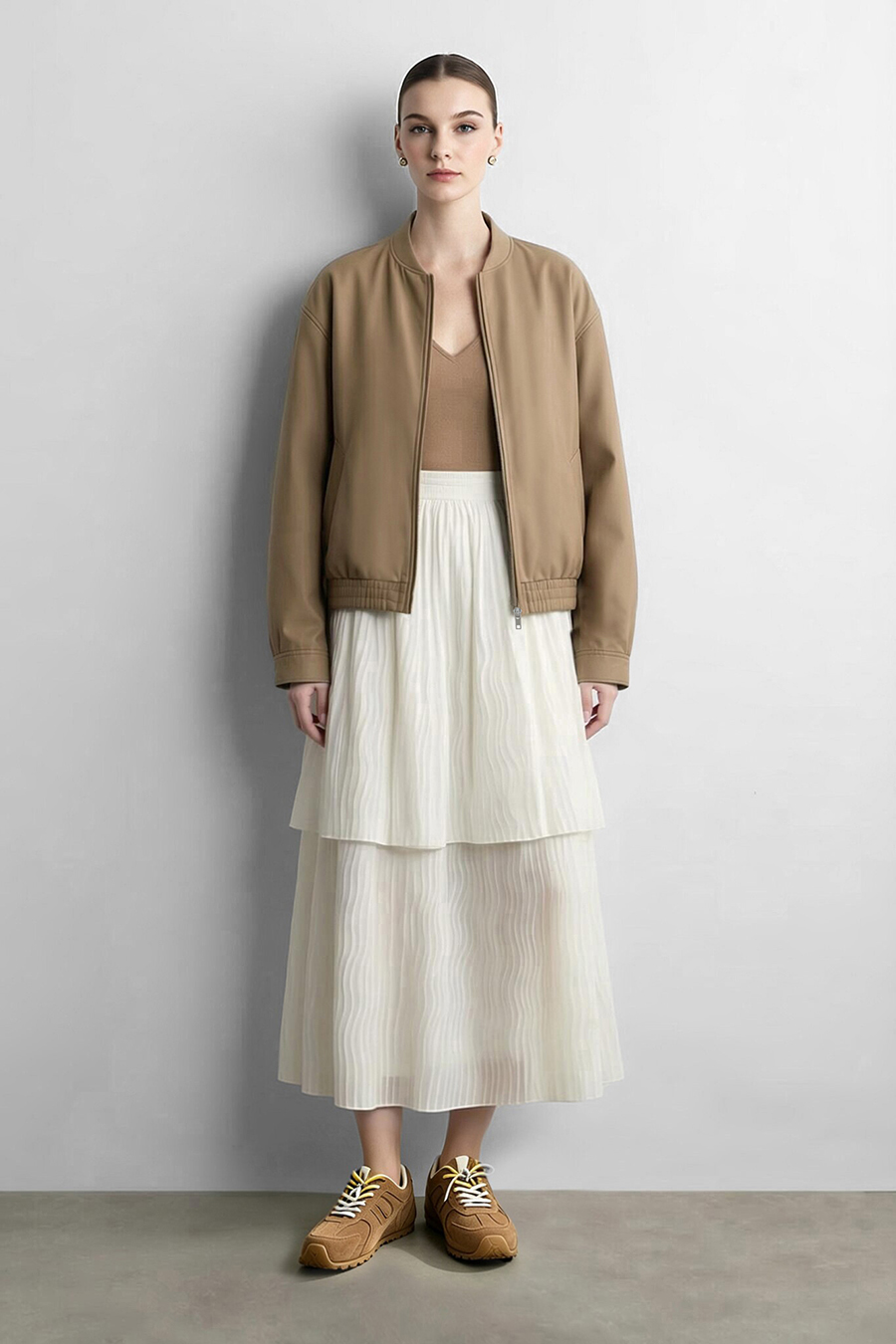 Baseball Collar Zip-Up Jacket|AMII