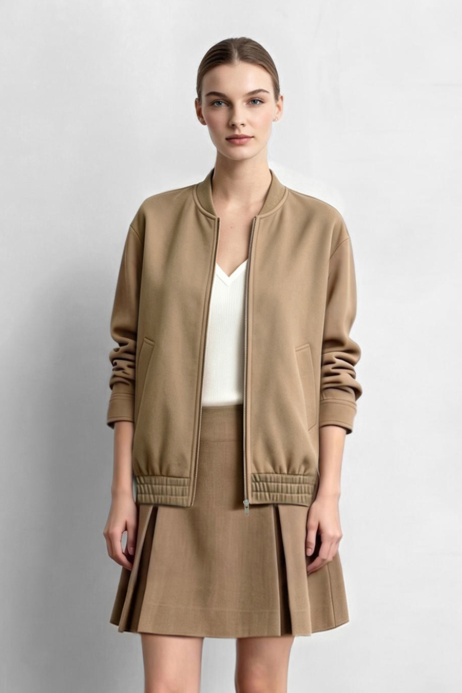 Baseball Collar Zip-Up Jacket|AMII