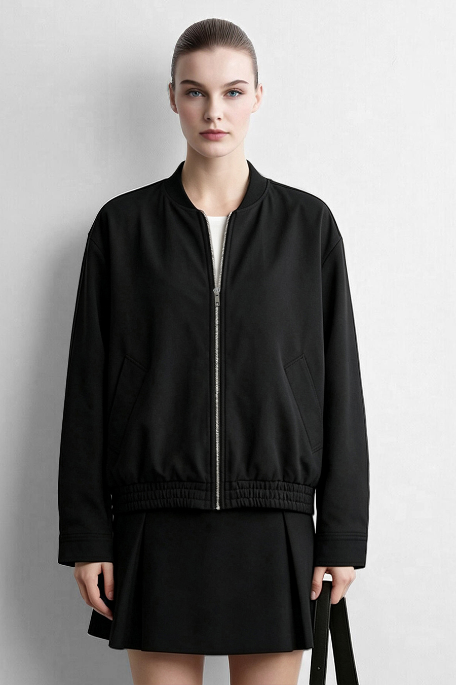 Baseball Collar Zip-Up Jacket|AMII