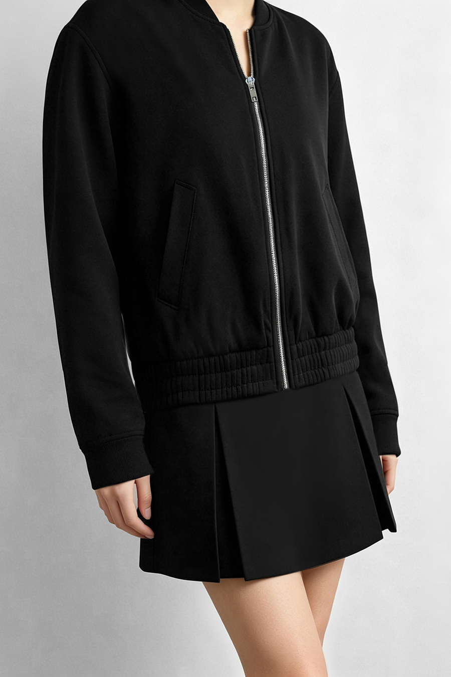 Baseball Collar Zip-Up Jacket|AMII