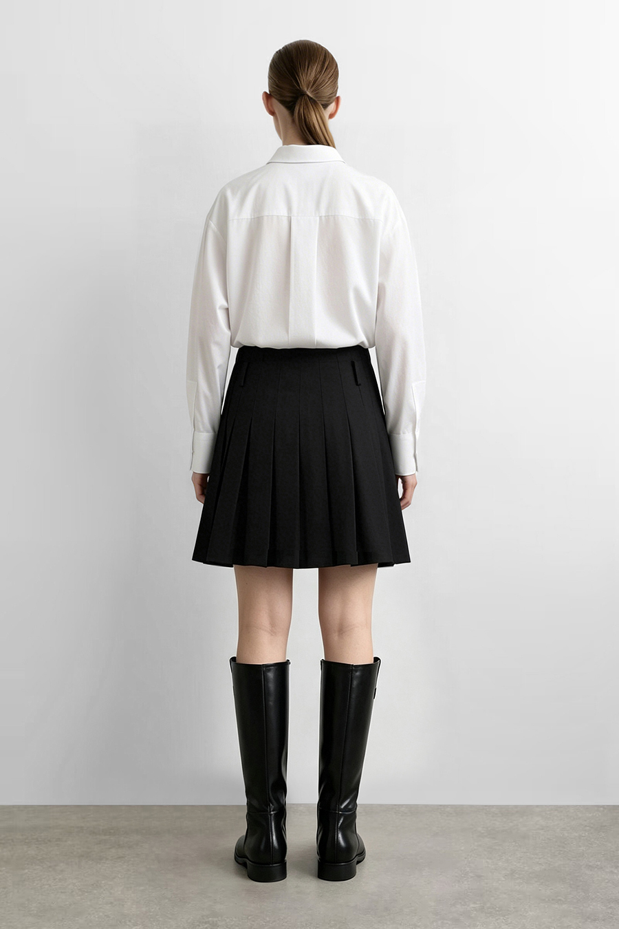 Box Pleat A-Line Skirt|AMII