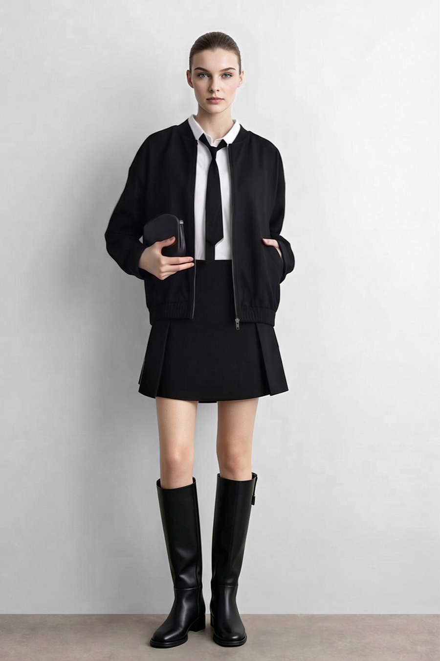 Box Pleat A-Line Skirt|AMII