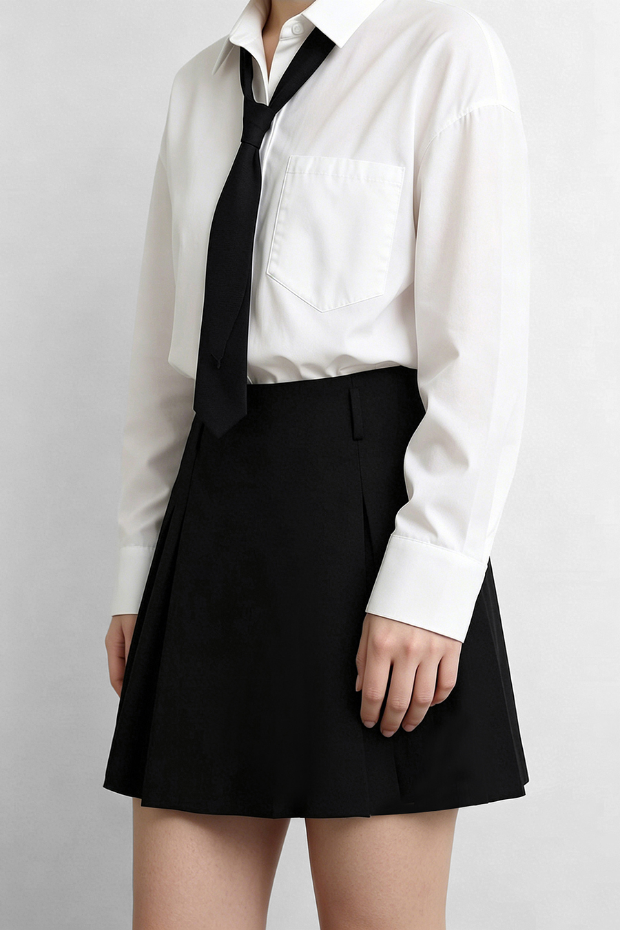 Box Pleat A-Line Skirt|AMII