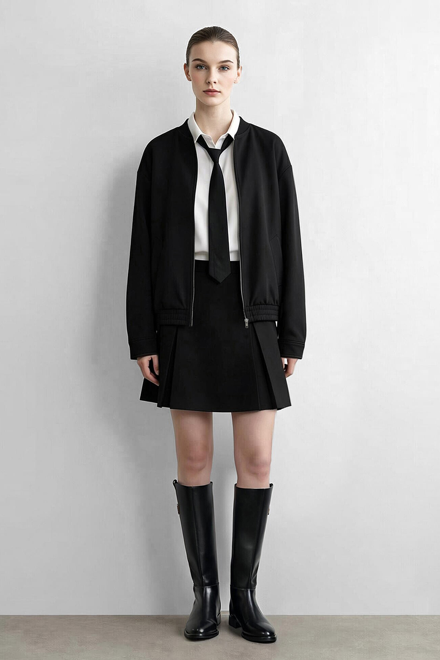 Box Pleat A-Line Skirt|AMII