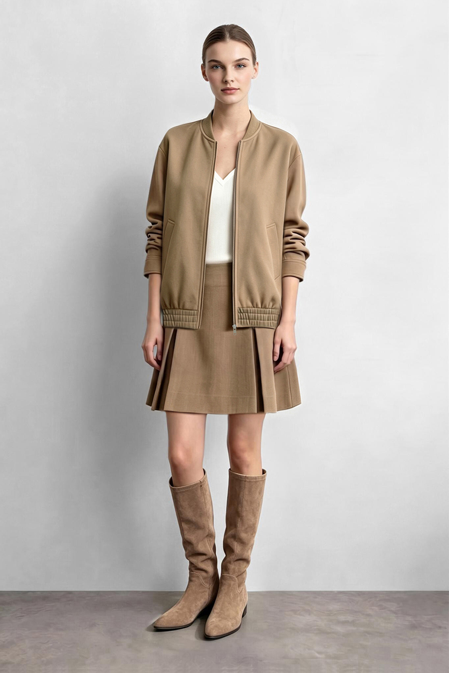 Box Pleat A-Line Skirt|AMII